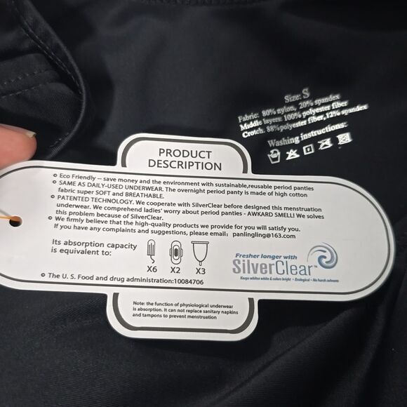 Bathknix NWT Black Period Swimwear Scoop Neck Pull On One Piece Swimsuit Size S - Picture 5 of 10